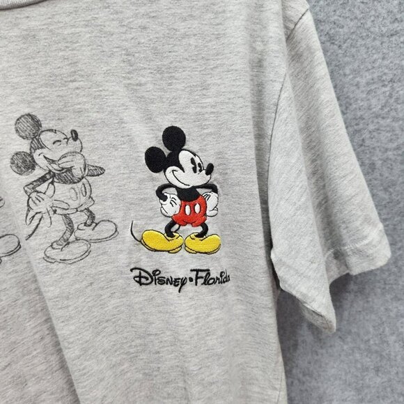 Vintage Disney Florida Mickey Mouse Graphic T-Shirt Gray Short Sleeve Unisex Siz - Picture 2 of 5